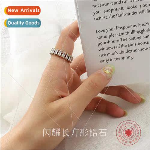 France full diamond two claw zirconia ring tanium steel gold