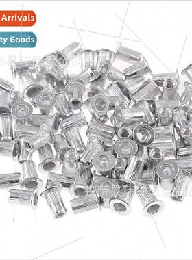 M5 100pcs Flat Head Aluminum Rivet Stripe Nut Cap Knurled Pu