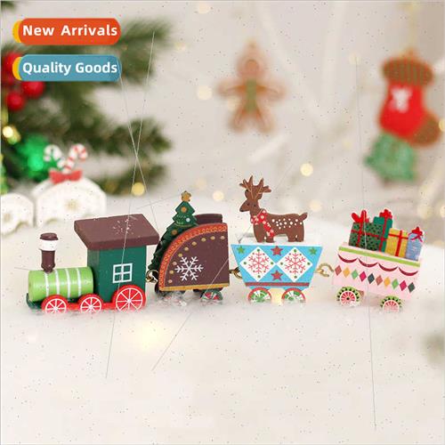 New Christmas decorations Christmas painted wooden train orn