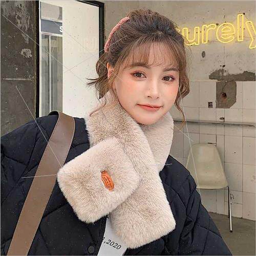 Korean  fur collar neck scarf winter new warm scarf female n