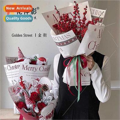 Christmas Wrapping Paper Pictorial Floral Bouquets Flowers H