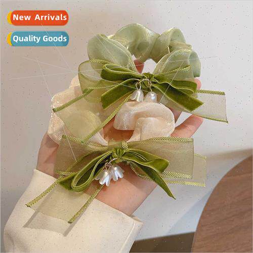 Bow Bell Orchid Hair Ribbon Flower HeadbGirls Leather BTie H
