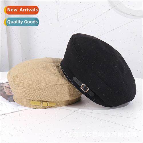 Bubble plaid beret female spring fall retro versatile lerary