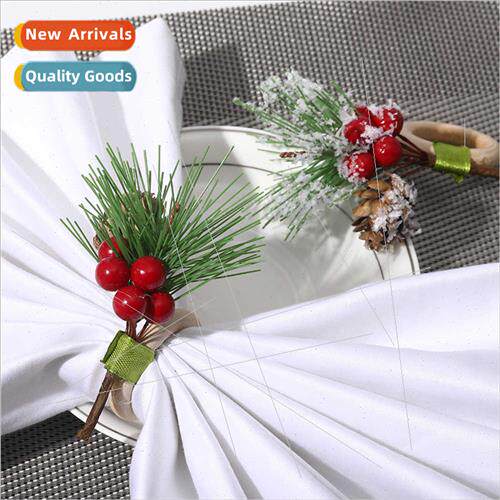 Western restaurant Christmas decoration pine cone napkin rin