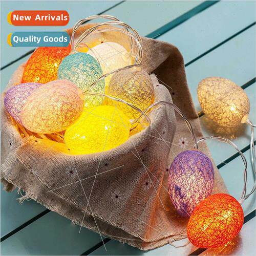LED Cotton Thread Eggs Christmas Easter Party Decoration Col