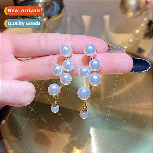 925 lver Needle Korea Earrings che Beaded Earrings Fashion E