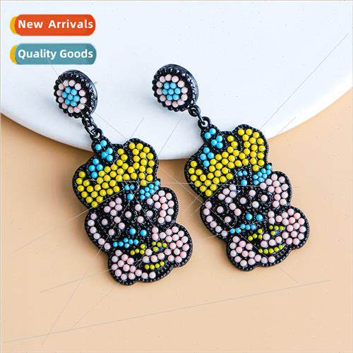 New Halloween earrings alloy rice beads micro-setting earrin