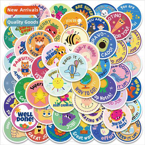50 pcs of childrens rewards round stickers luggage cell phon