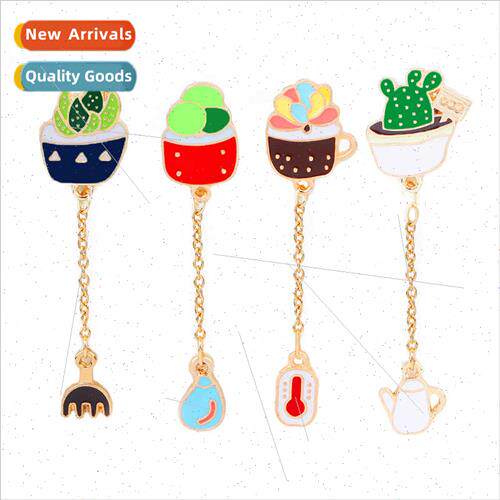 Europe new cartoon creative plant brooch succulent rose cact