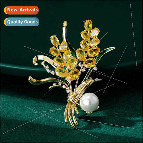 High-grade tune-making golden wheat brooch fashion corsage p