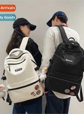 mple solid color shoulder bag men women junior high schoolba