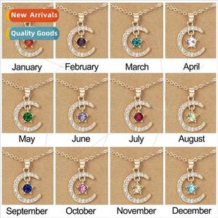 Europe New December Birthstone Pendant Necklace Star Month