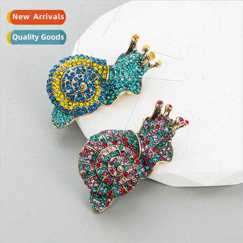 Europe alloy diamond snail brooch girl cute pin fashion popu