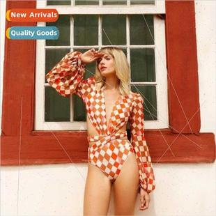 Piece Swimsu 2023 Long Beach One Europe Vacation Sleeve