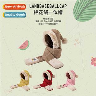 Large fur ball hat female winter thickened warm threePCS win