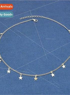 Europe necklaces women hundreds simple lockbone chain pentag