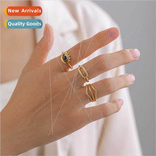 New che Premium Feeling Stainless Steel Gold Open Eye O Ring