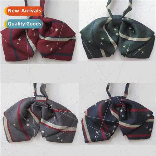 Japan JK unim bow tie jacquard star double embroidered bow t