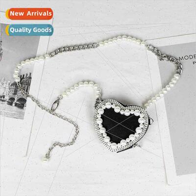 Flash Diamond Heart Shaped Small Bag Patchwork Slant Bag ins