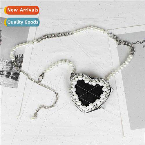 Flash Diamond Heart Shaped Small Bag Patchwork Slant Bag ins