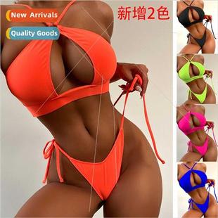 Swimsu LZ207 Color Bikini Sexy Spl Out Hollow Solid Women