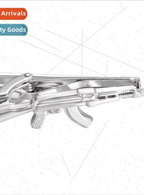 personalized machine gun modeling antique silver tie clip bu