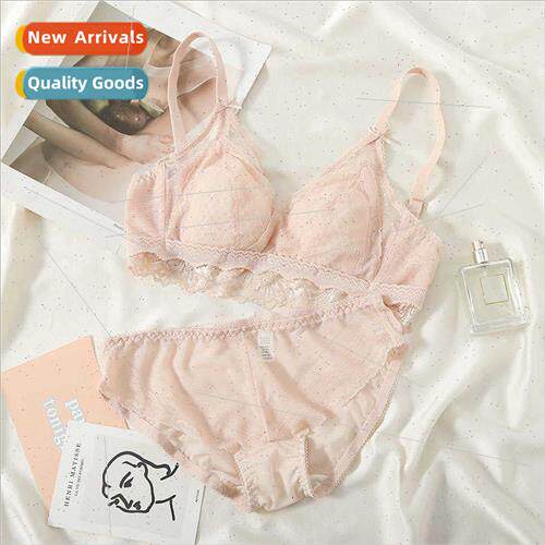 Mulberry silk girls underwear panty set French lace comtable
