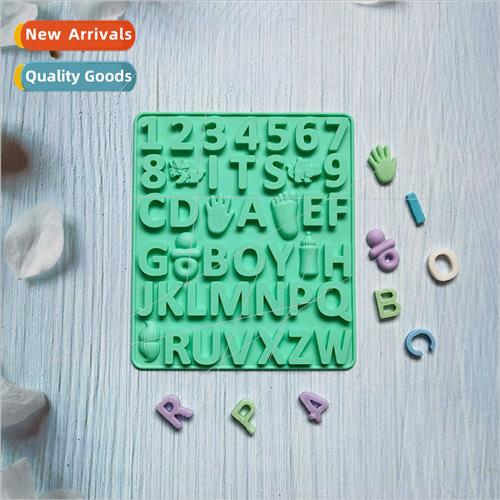 Boys Alphabet Number Chocolate 2 Cake licone Mold Candy Dess