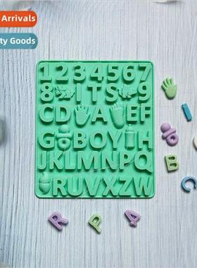 Boys Alphabet Number Chocolate 2 Cake licone Mold Candy Dess