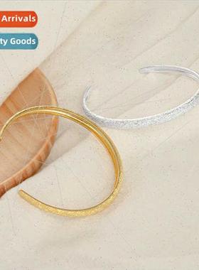 S925 silver handmade solid bracelet female simple flash scra