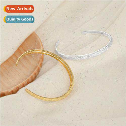 S925 silver handmade solid bracelet female simple flash scra