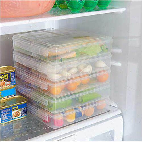 Kchen Crisper Plastic Three compartments lunch box rectangul