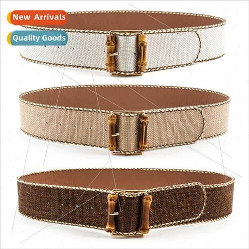 Autumn winter new elastic waistband braided belt ladies bamb