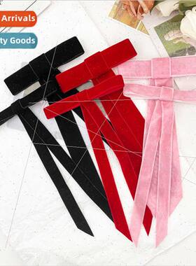 ze two packs velvet bow ribbon hair clips female temperament