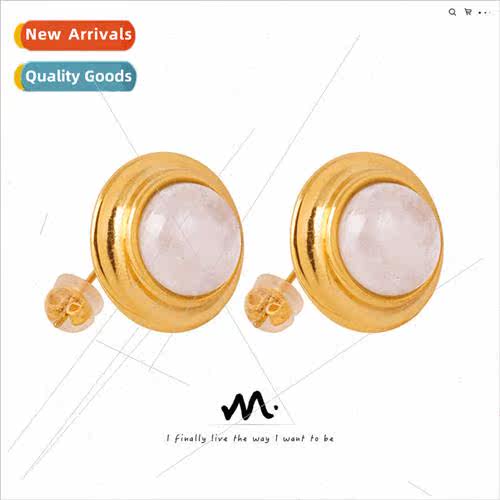French new fashion simple niche tanium steel gold-plated inl