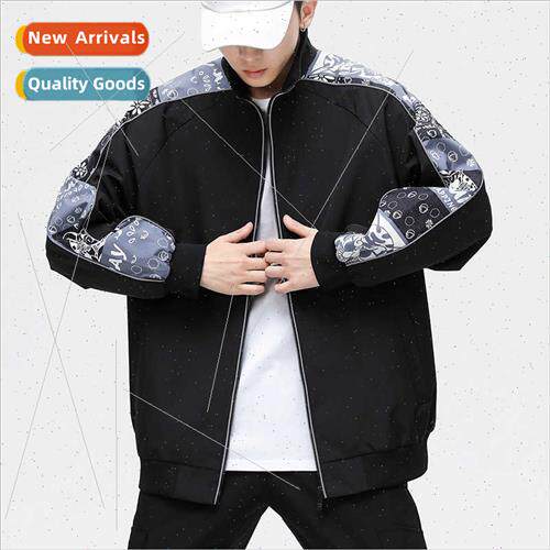 Standing collar jacket men 2023 new spring fall American tid