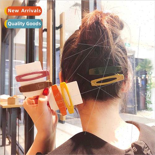 Korea 2019 new hair accessories simple acrylic one word clip