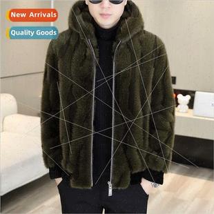 coat thic gold handsome men one fur sable winter 2023