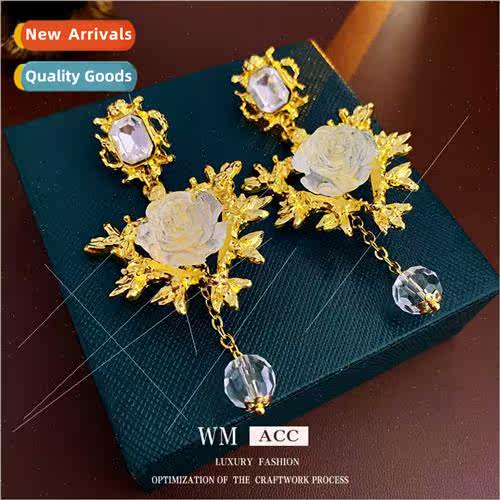 Earrings silver pin wh diamond metal heart flower earrings r