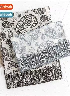 Cotton colorblocking cashew print ethnic scarf female simple