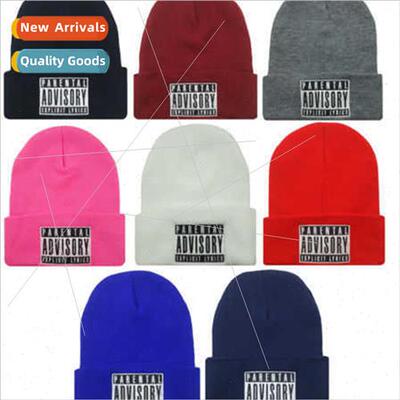 knted cap PARENTAL ADVISORY EXPLICIT Pullover wool cap