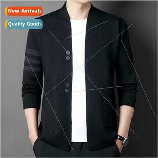 2023 New Men Cardigan Sweater Casual Popular Pocket Long Sle