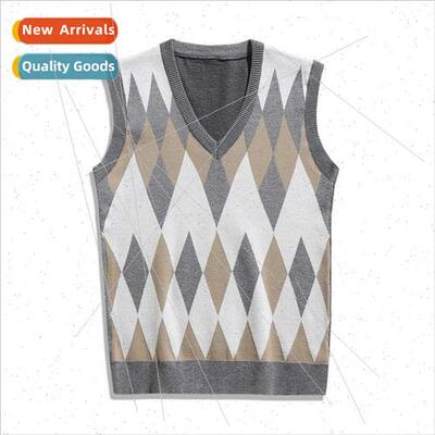 Knted undershirt 2023 fall new men v-neck undershirt undersh