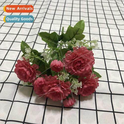 Green simulation bouquet 6 head green azalea fake flowers we