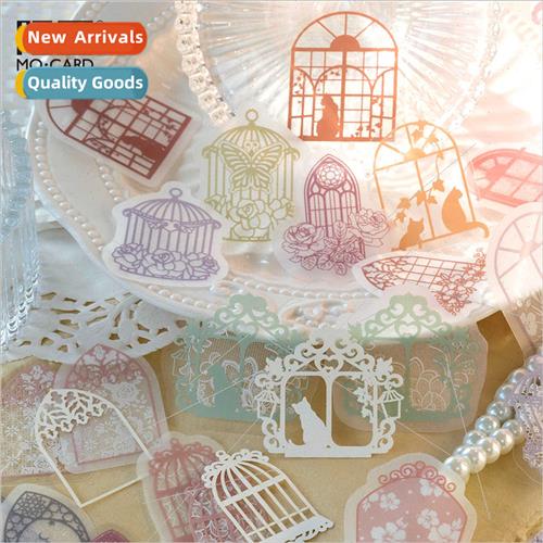 Lace color yarn hollow lace material package lerary ins hand