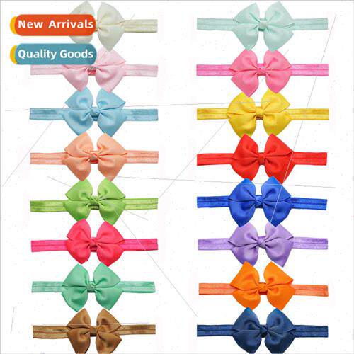 Europe 40 colors children jewelry 3inch threaded band bow ha