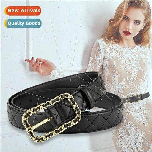 Two layer cowhide leather belt women versatile new alloy buc