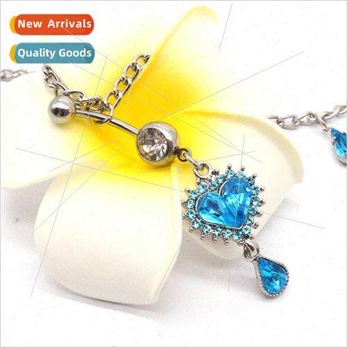 Europe Water Drops Peach Heart Full Diamond Waist Chain Teen