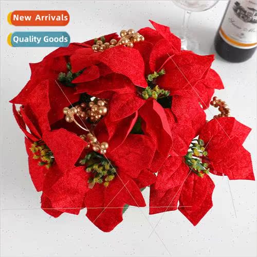 Red Christmas Flower Pots Tabletop Arrangement New Flowers R