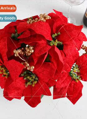 Red Christmas Flower Pots Tabletop Arrangement New Flowers R